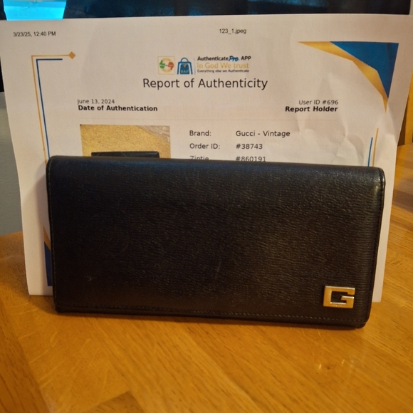 Gucci Vintage Unisex Black Long Wallet With COA and Unbranded Dustbag - Picture 2 of 16